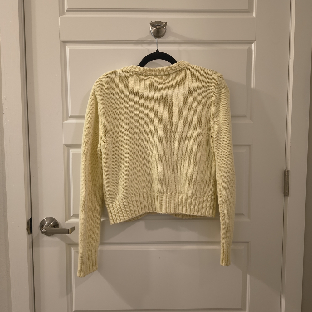 Yellow Button-Up Women's Sweater - Picture 4 of 5